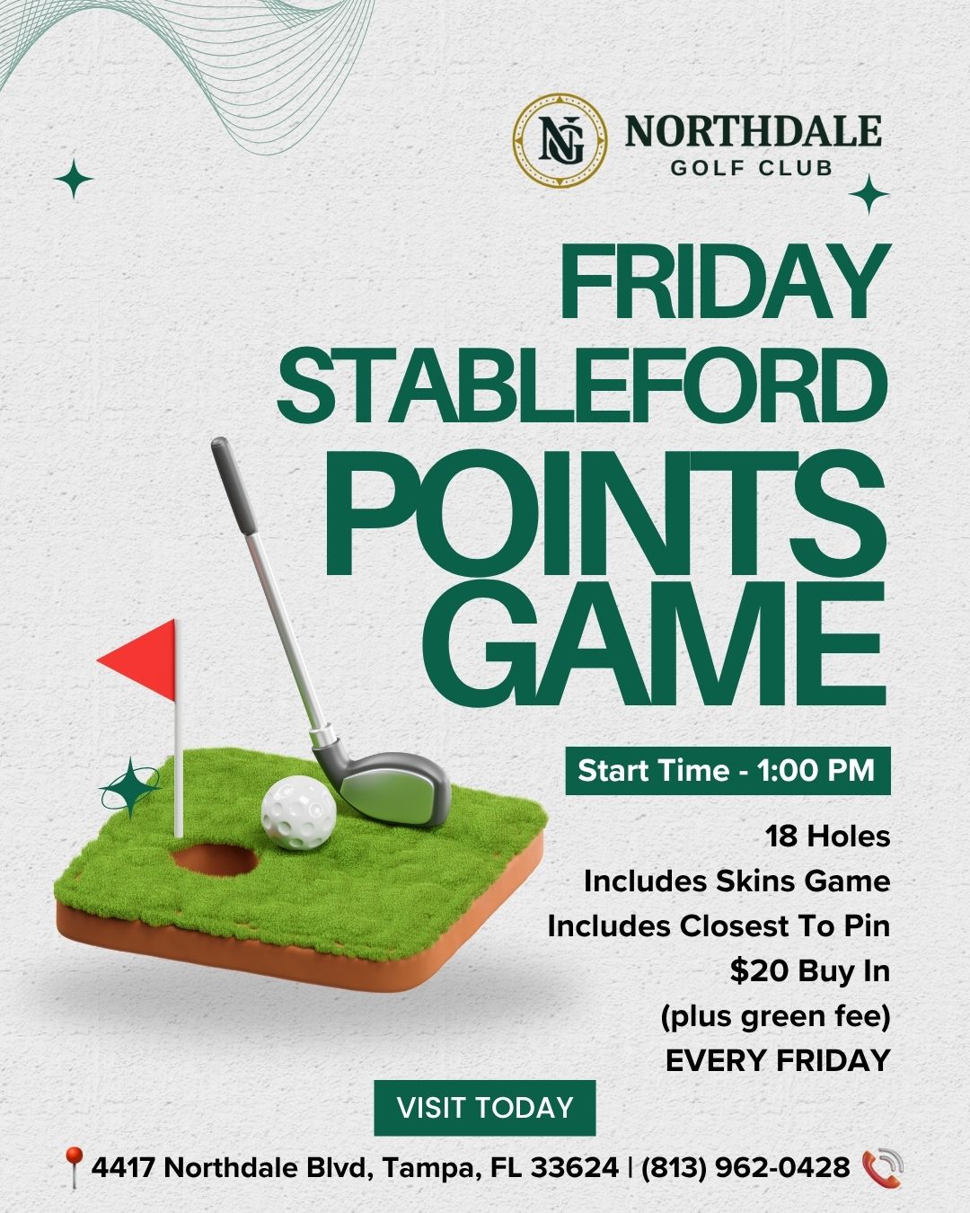 Putting green with flag